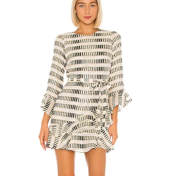 SALONI Dresses & Skirts - Saloni Marissa Mini B Metallic Ruffle Dress NEW